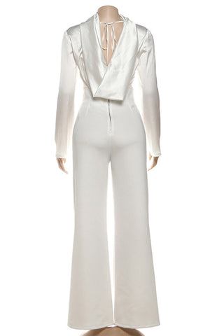 Elegant Satin Long-Sleeve Pant Set