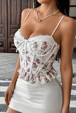 Floral Lace Trim Cami Top