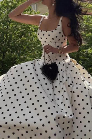 Polka Dot Casual Maxi Dress