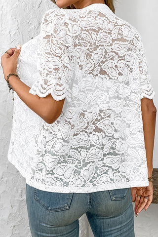 Textured Button-Up Blouse
