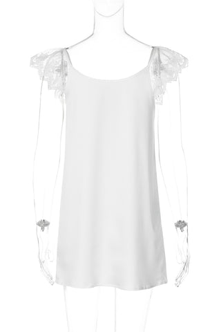 Lace-Trimmed Casual Dress