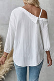 Off-Shoulder Button-Down Blouse
