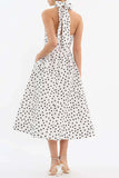 Polka Dot Halter Casual Dress