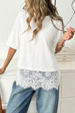 Elegant Lace Trim T-Shirt