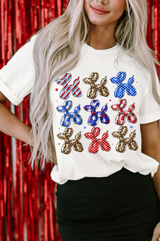 Balloon Dog Print Crew Neck T Shirt