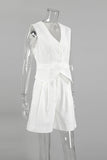 Sleeveless Button-Front Short Set