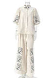 Floral  Two-Piece Pants Set