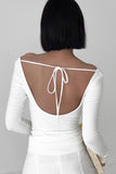 Off-Shoulder Fitted Long Sleeve Top