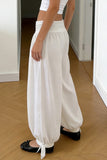 Drawstring Hem Casual Pants