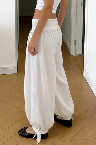 Drawstring Hem Casual Pants