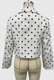Polka Dot Tie-Front Blazer