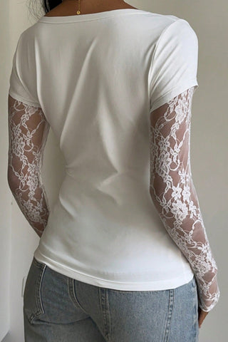 Lace Sleeve T-Shirt