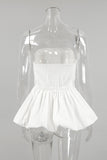 Strapless Puff Hem Top