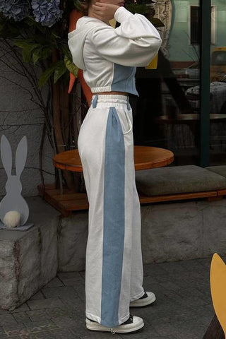 Patchwork Two-Piece Pant Set