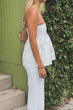 Strapless Flare Pants Set
