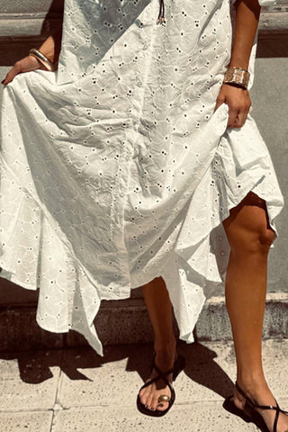 Eyelet Long Casual Dress