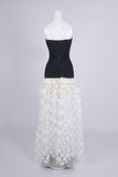 Strapless Evening Gown with Textured Skirt