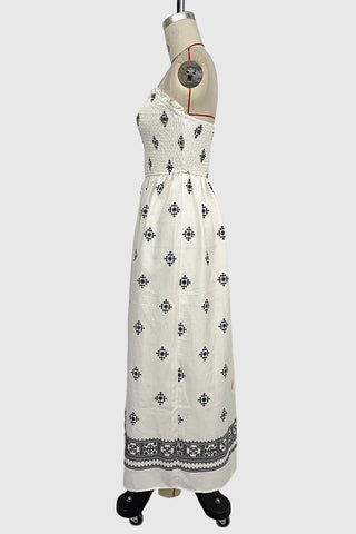Strapless Print Casual Dress
