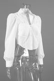 Chic Button-Down Blouse with Structured Design