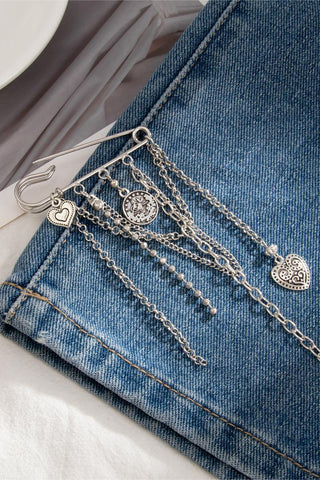 Elegant Chain-Embellished Brooch