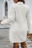 Pearl-Embellished Turtleneck Sweater Dress