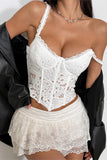 Lace-Trim Corset Tank Top