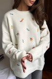 Floral Motif Sweater