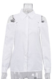Cold Shoulder Button-Up Blouse