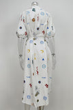 Patterned Casual Midi Dress