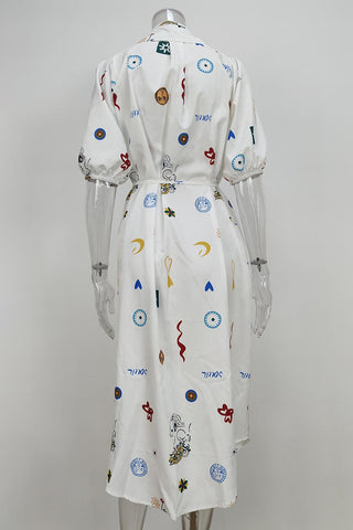 Patterned Casual Midi Dress