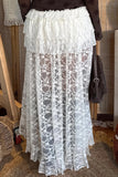 Sheer Ruffle High Low Midi Skirt