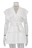 Belted Sleeveless Jacket