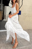 Lace-Trim Maxi Casual Dress