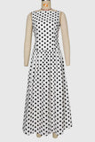 Polka Dot Sleeveless Casual Dress