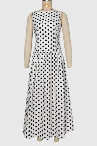 Polka Dot Sleeveless Casual Dress