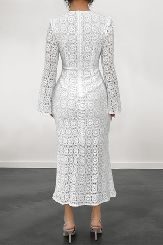 Flared Lace Midi Dress