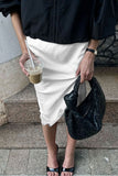 Elegant Lace Hem Midi Skirt
