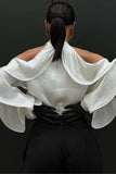 Ruffled Button-Front Blouse