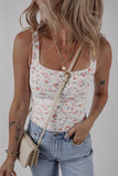 Floral Print Square-Neck Tank Top