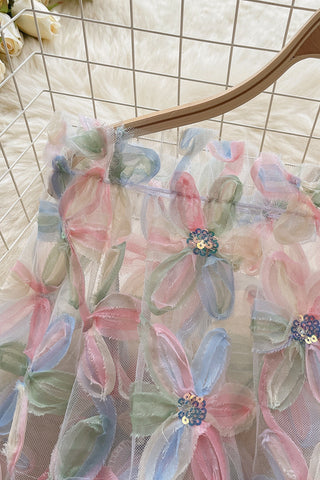 Floral Embellished Sheer Blouse