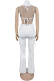 Elegant Wide-Leg Halter Pants Set