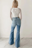 Sheer Lace Long Sleeve Henley Top