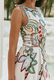 Sleeveless Floral Print Maxi Dress