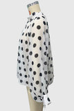 Polka Dot Blouse with Flowing Sleeves