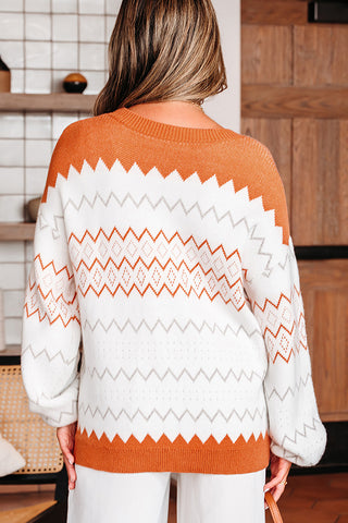 Geometric Pattern Knit Sweater