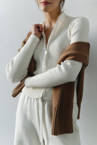 Zip-Up Ribbed Jacket