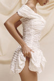 Off-Shoulder Ruched Mini Dress