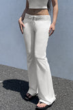 Lace-Trim Flare Casual Pants