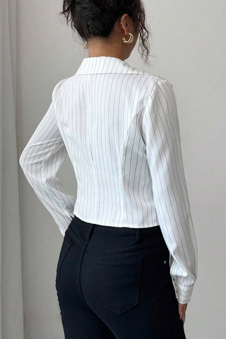 Striped Button-Up Blouse