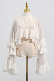 Flowing Ruffle Blouse with Dramatic Sleeves